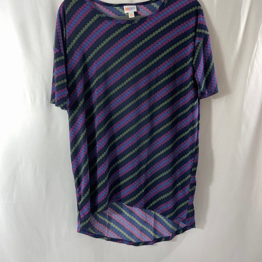 LuLaRoe ~ Blue diagonal print ~ Irma Size XXSmall